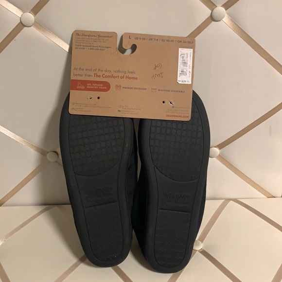 🌲Dearfoams Gel Memory Foam Black House Slippers - Picture 3 of 4